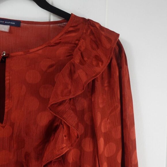 Tommy Hilfiger Womens Ruffled Polka Dot Dress Size 14 - Picture 6 of 14